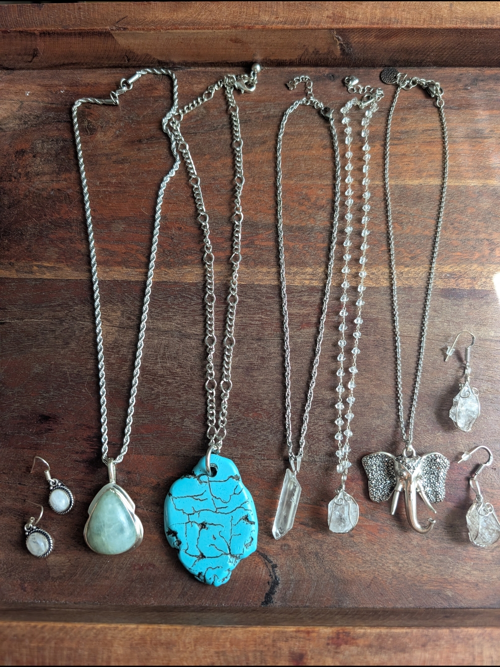 Boho Jewelry Lot | 5 Necklaces & 2 Pairs of Earrings | Handmade, Vintage & Gems